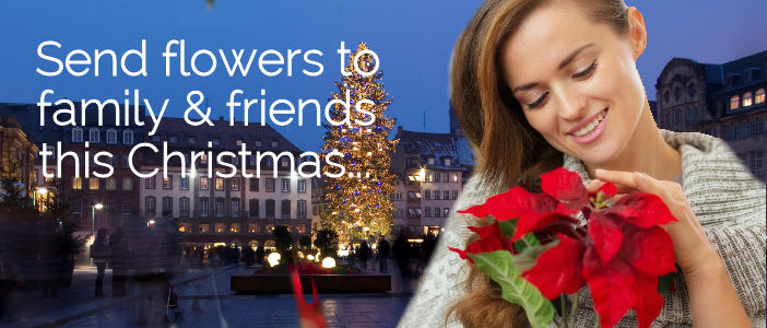 Send Christmas Flowers to UK from USA delivered by a local florist